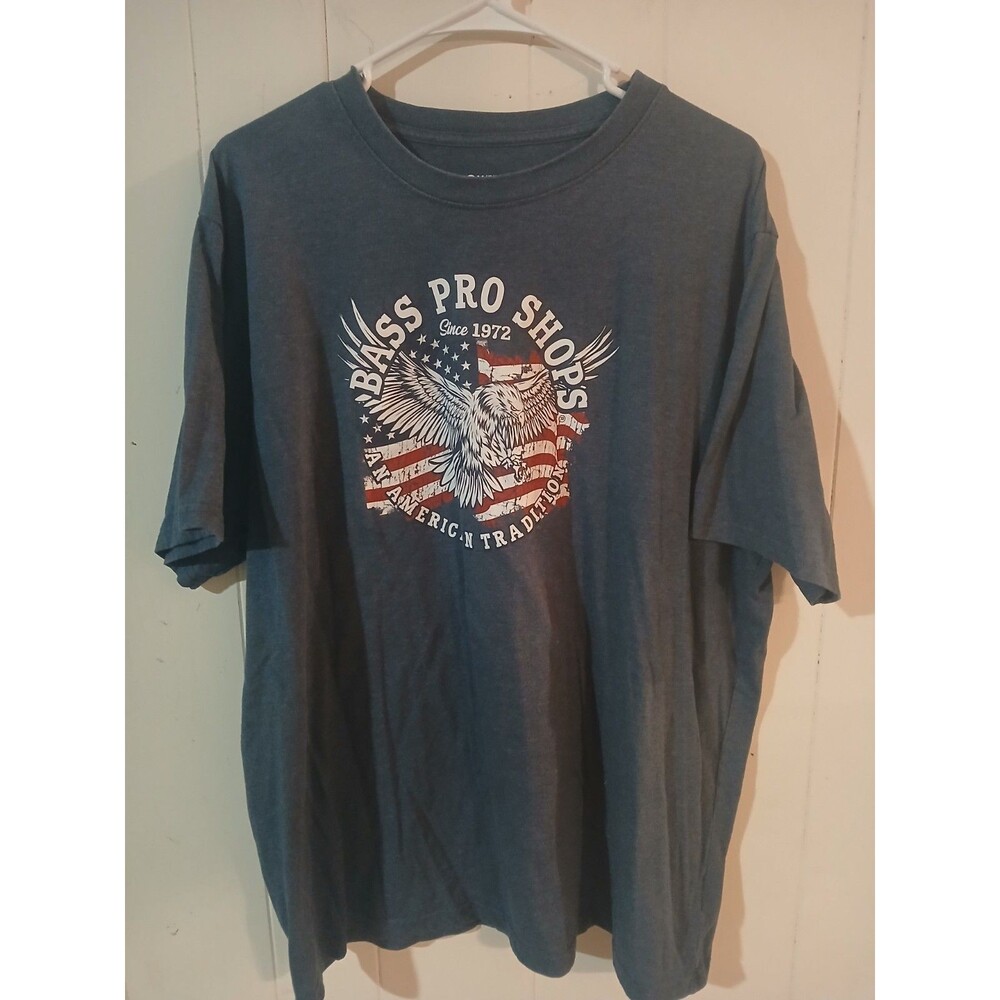 Bass Pro Shop An American Tradition T-Shirt Mens 2X Eagle Flag Patriotic